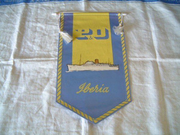 SHIP'S PENNANT FROM THE P&O LINE VESSEL THE SS IBERIA